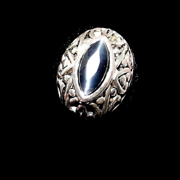 Vintage Blue Rhinestone Filigree Post Earrings, 1/2 Inch - Picture 6 of 6